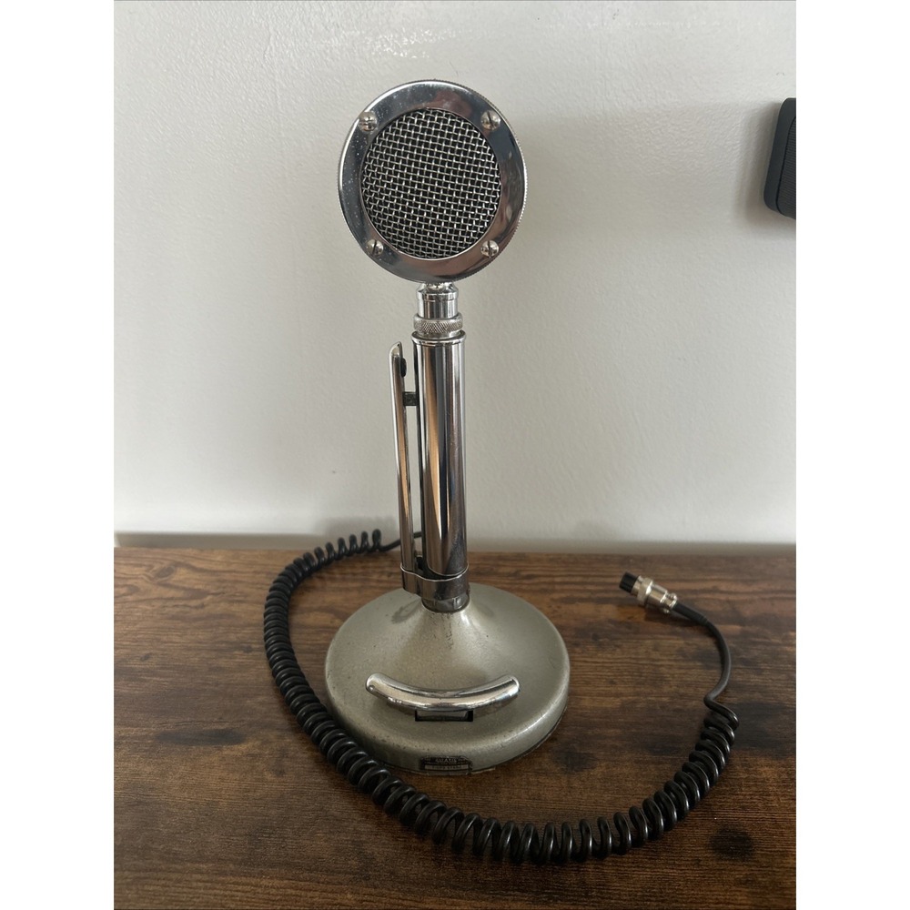 Vintage Astatic D-104 Base/t-UP9 StandChrome Microphone Untested